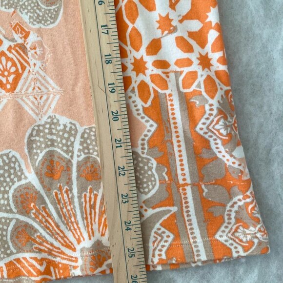 Chico's Womens Orange 3/4 Sleeve Bohemian Mosaic Floral Tunic Top Size 3 US XL - Picture 7 of 8
